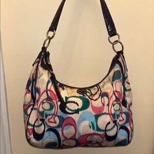Coach Signature Ikat Print Hobo Bag